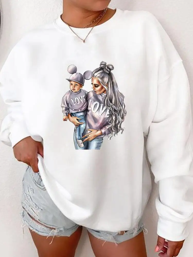 

Cartoon Mom Mama 90s Cute Graphic Sweatshirts Casual Print Female Autumn Spring Fashion Pullovers Women Long Sleeve Clothing