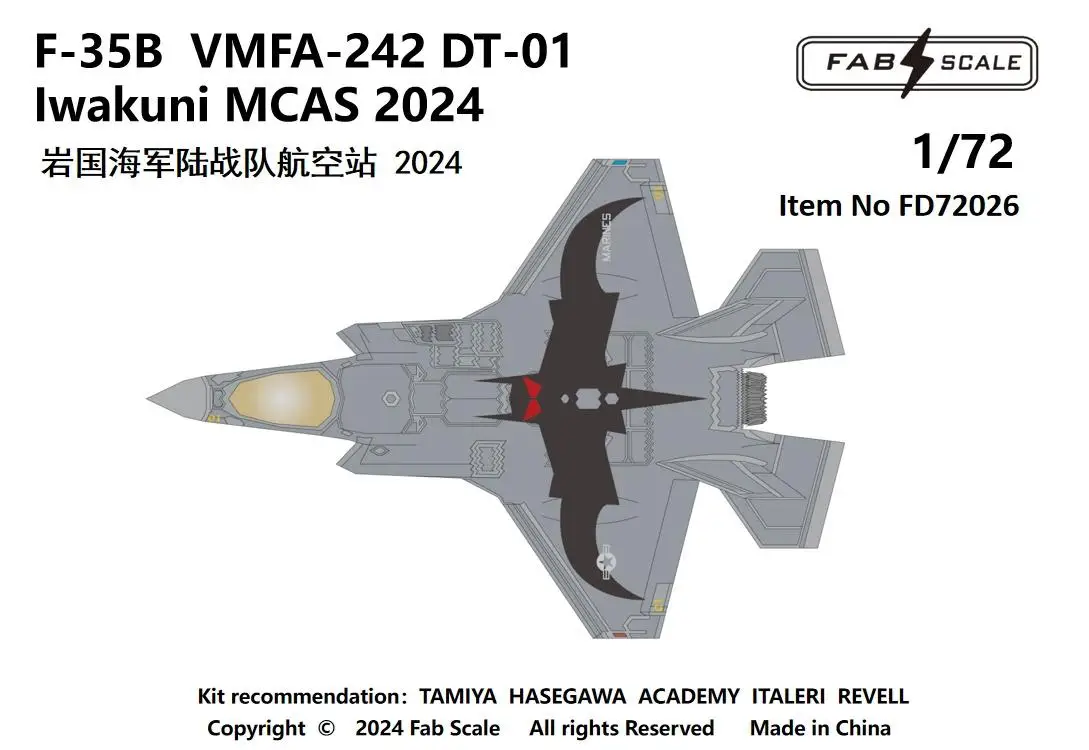 FAB 72026 1/72 F-35B VMFA-242 DT-01 Iwakuni MCAS 2024