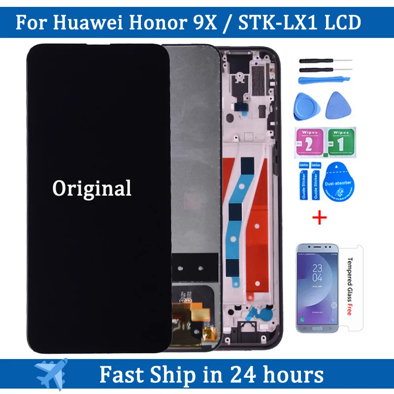 

Оригинальный ЖК-дисплей для Huawei Honor 9X, 6,59 дюймовый сенсорный экран, дигитайзер в сборе, рамка для Huawei Honor 9X, высококачественный ЖК-дисплей