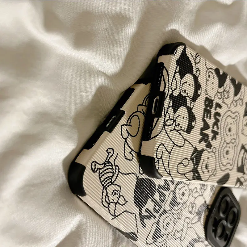 Disney Cartoon Winnie the Pooh With Lanyard Phone Cases For iPhone 13 12 11 Pro Max X XR XS MAX 8 7 Plus SE2020 Back Cover