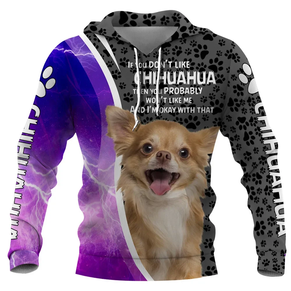 HX Border Collie Толстовки Животные Собака фиолетовый молния Серые лапы Модные