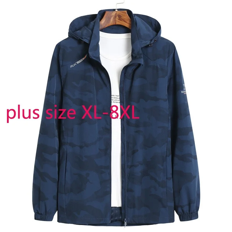 

New Arrival Fashion Suepr Large Autumn And Winter Young Men Stand Collar Hooded Camouflage Coat Jackets Plus Size XL-6XL 7XL 8XL