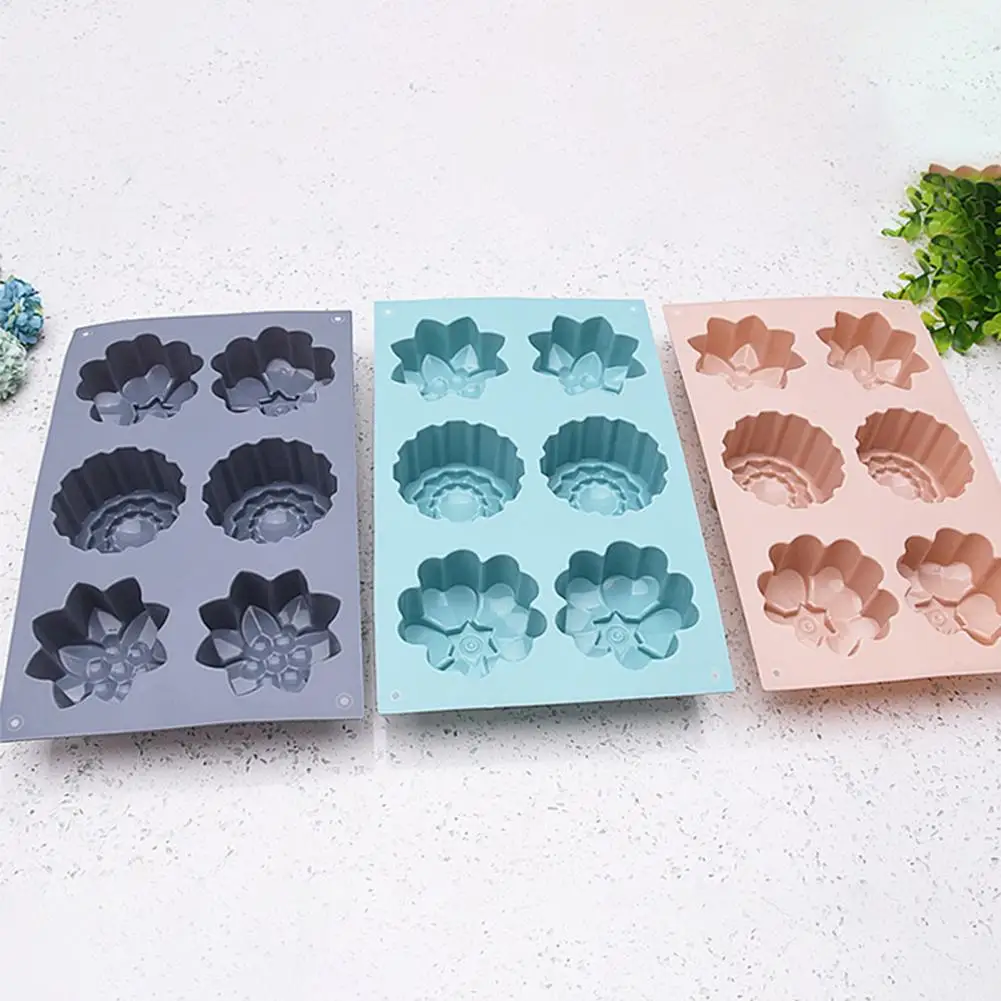 

Форма для помадки, легкая антипригарная силиконовая форма для торта ручной работы с 6 цветами, кухонные аксессуары