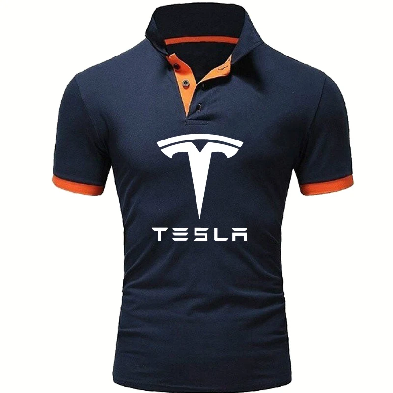 

New 2022 Polo Shirt Tesla logo Cotton Polo shirt Short Sleeve High Quantity polo shirts