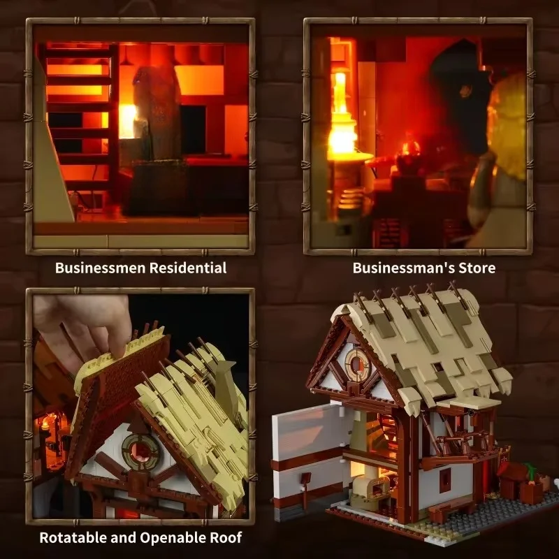 Средневековый замок модульные здания MOC FunWhole F9015 модель архитектуры