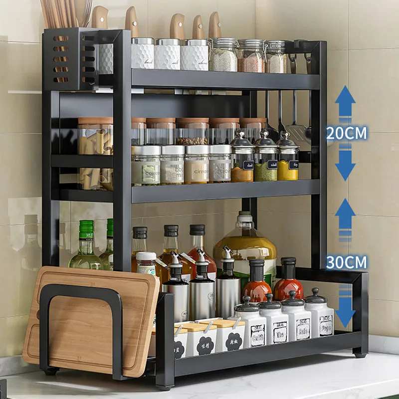 

Thickened Kitchen Storage Rack Seasoning Racks Knife Chopsticks Shelf Cutting Board Bracket Multi-Functional Multi-Layer Shelves