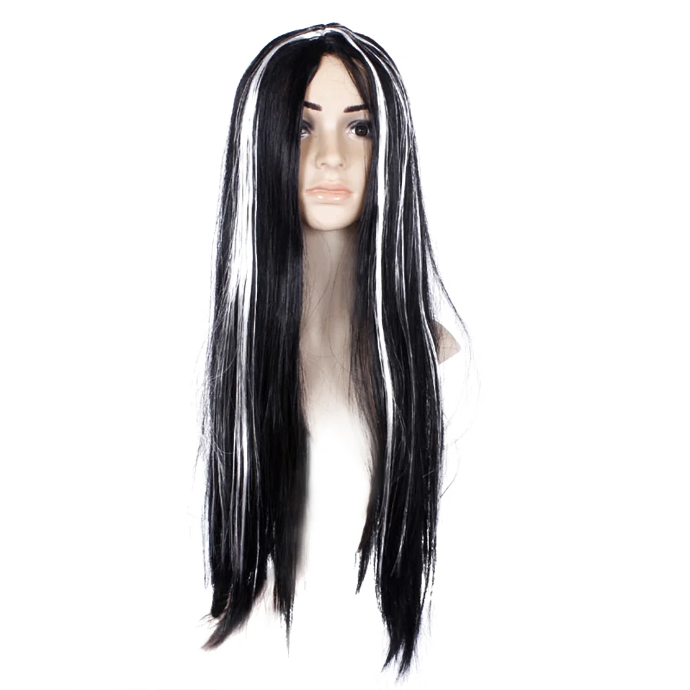 

Straight Black Synthetic with highlight Wig For Costume