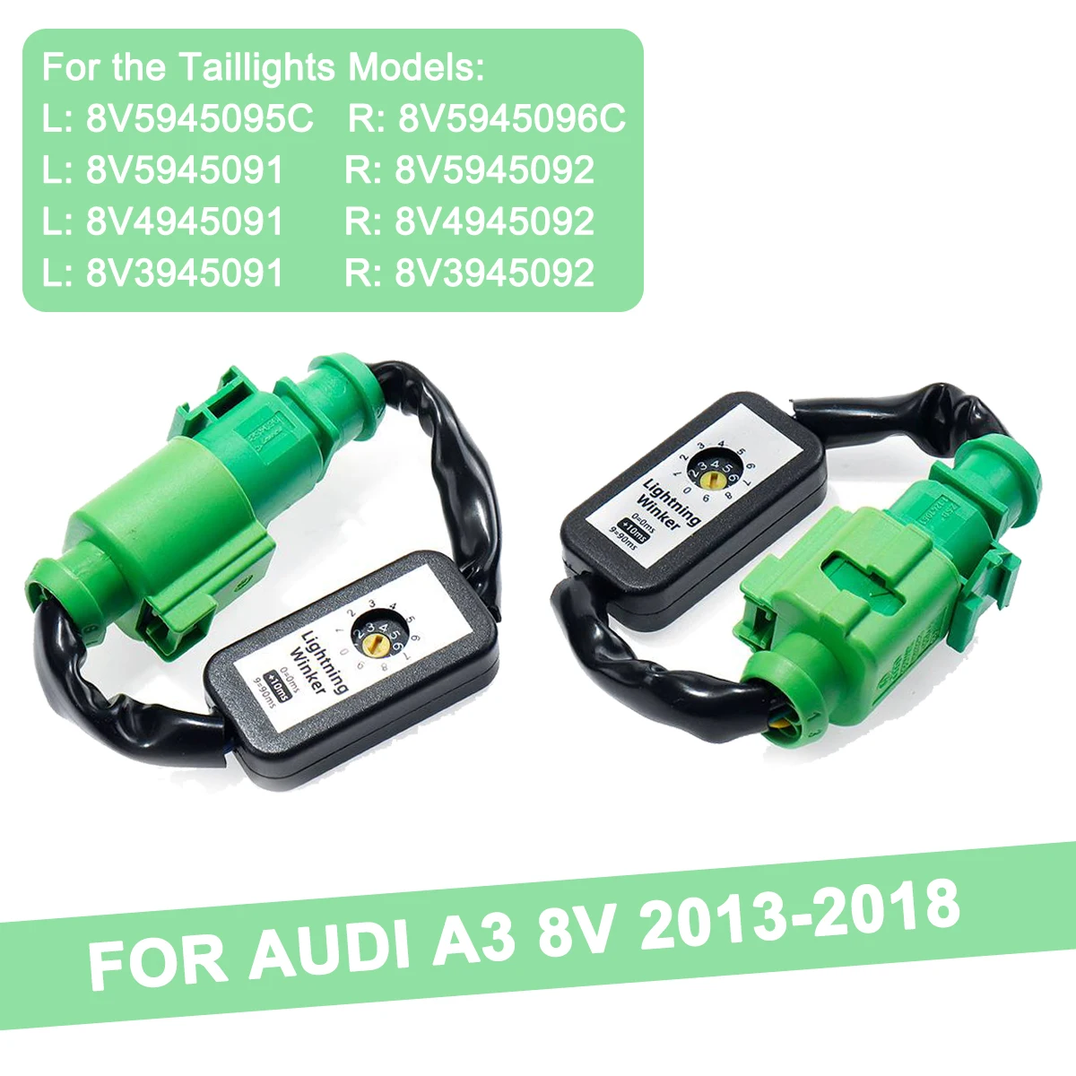 

2Pcs For Audi A3 8V Dynamic Add-on Module Cable Wire Harness Left & Right Tail Light Turn Signal Indicator LED Taillight