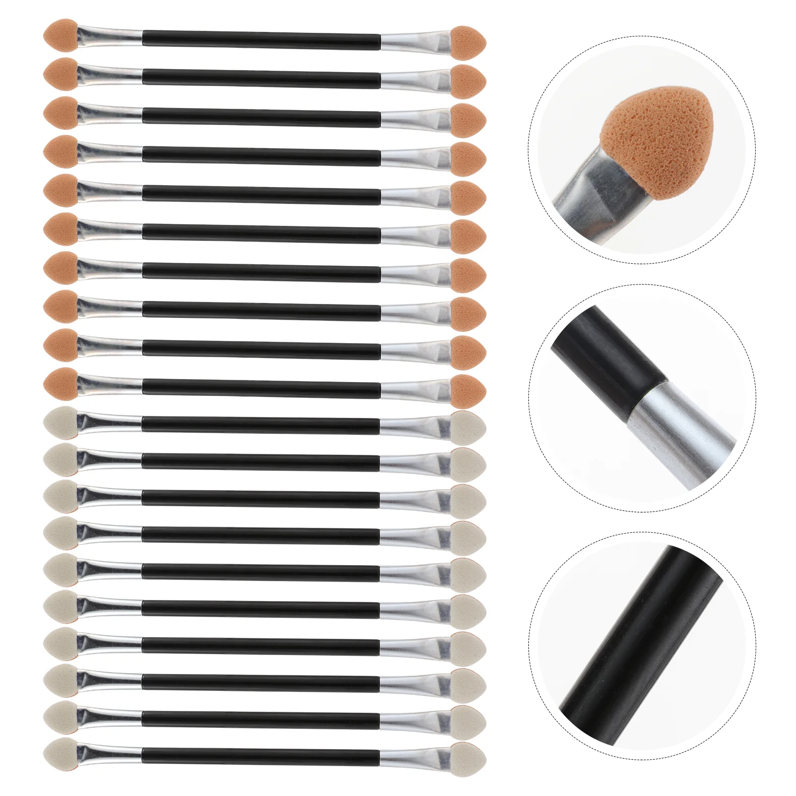

30 Pcs Disposable Makeup Brushes Sponge Eyeshadow Kit Double Sided Tool Plastic Double-ended Miss