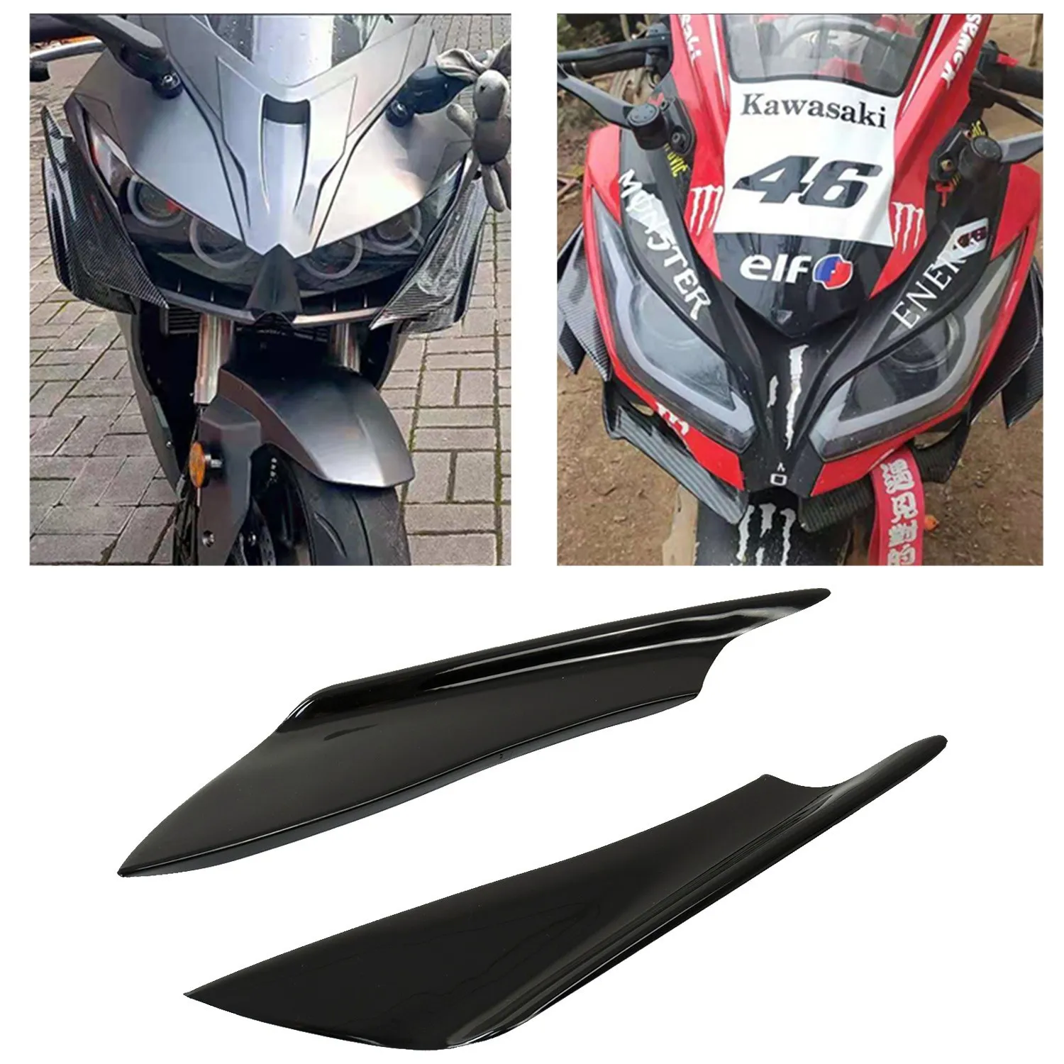 Спойлер Универсальный мотоциклетный крыло переднее дефлект воздуха комплект 4
