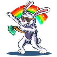 cute rainbow rabbit patches iron on transfers for clothing thermoadhesive patch on clothes easter vinyl thermo stickers for kids