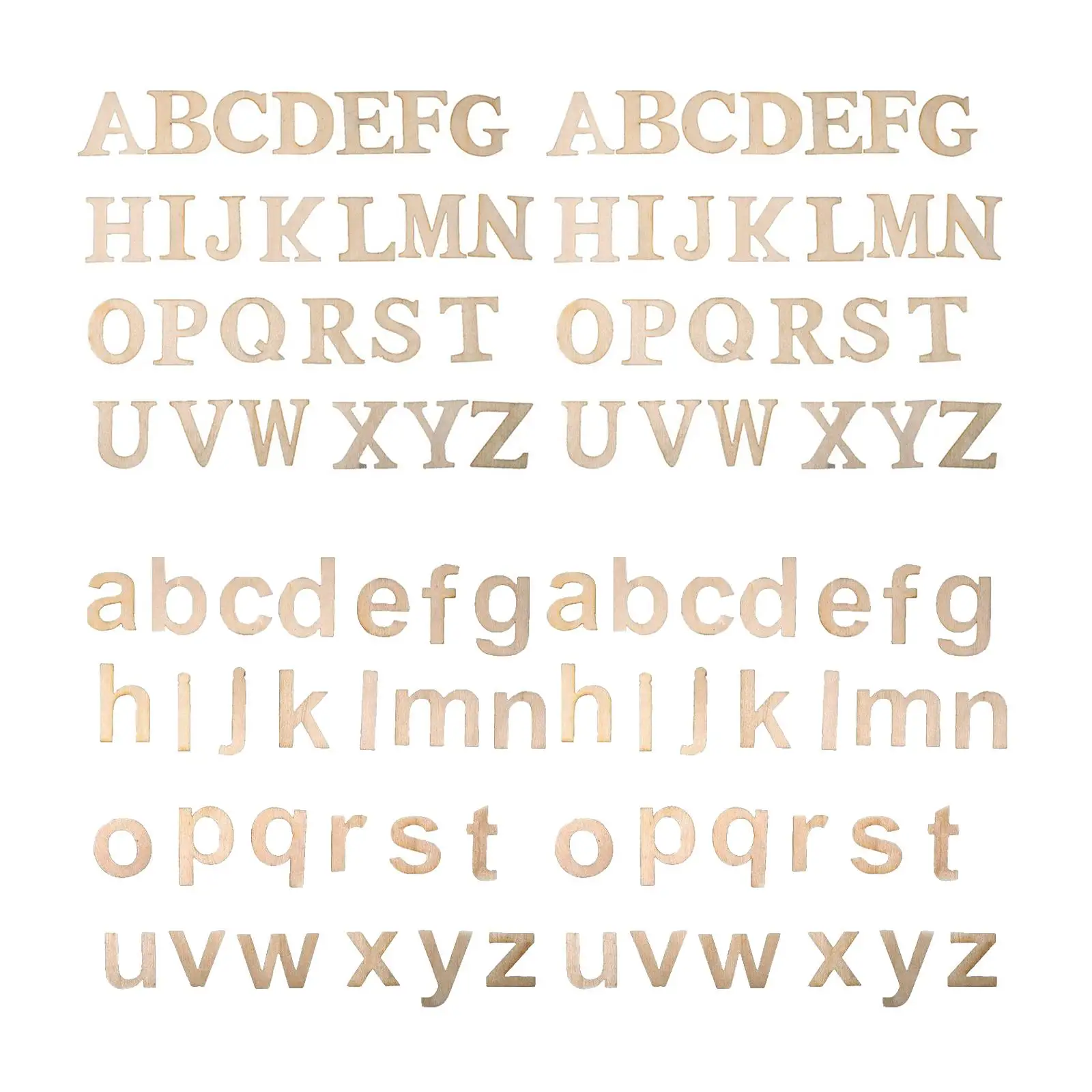 

52 Pieces Wooden Alphabet Letters for Educational Wall Art Decor Crafts