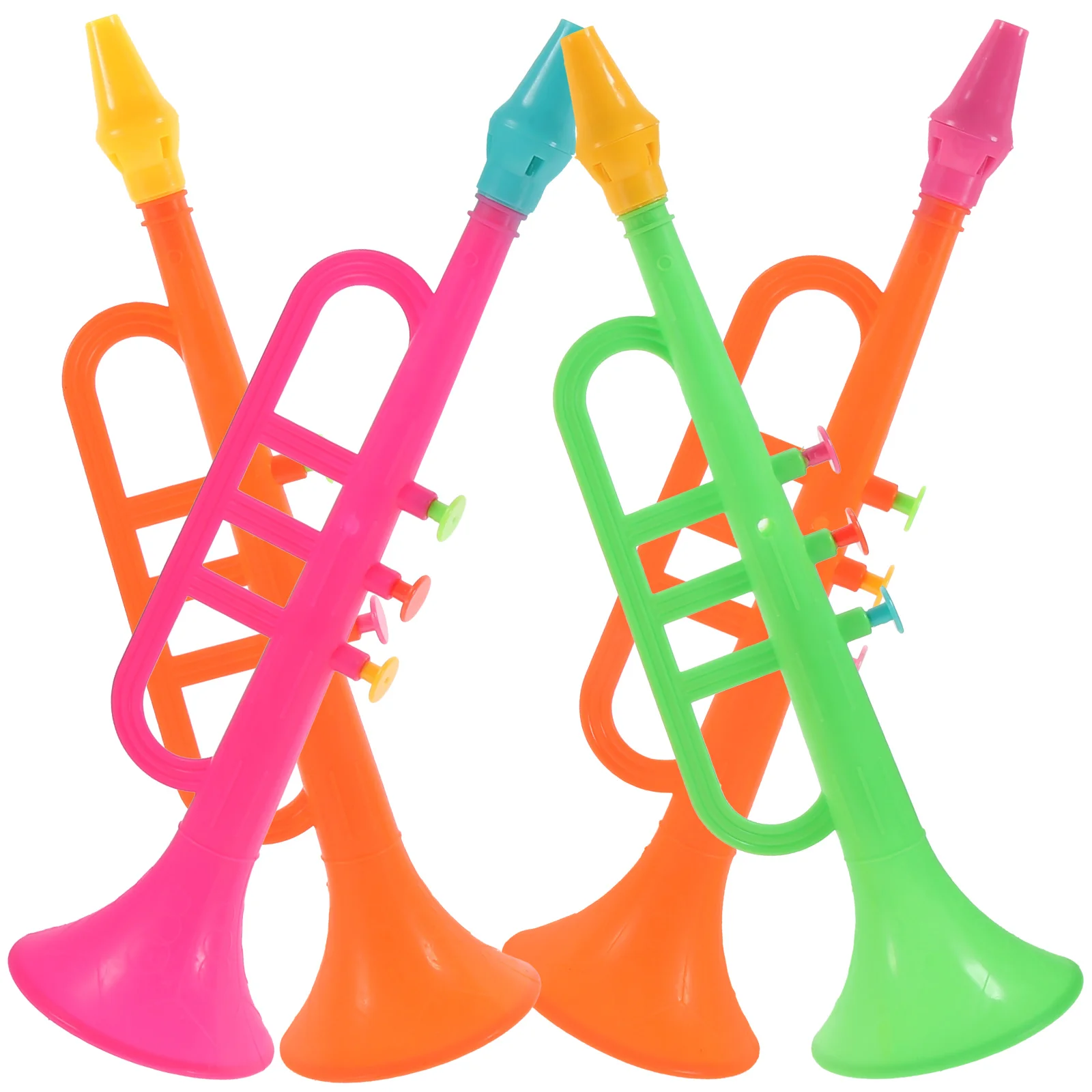 

4 Pcs Compact Plastic Trumpet Funny Mini Kid Toy Musical Instrument Stage Household Child Gifts