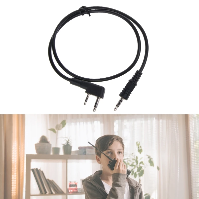 

2 Pin K-Type Headset Connector Plug to 3.5mm Speaker Interface-Audio Conversion Cable for TK-240 UV-B6 UV-B5 UV-5R Radio