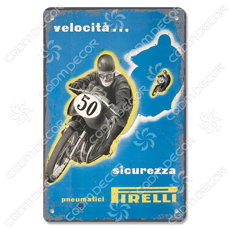 

Металлический винтажный плакат CQDM DECOR "TT Racing", 20х30 см