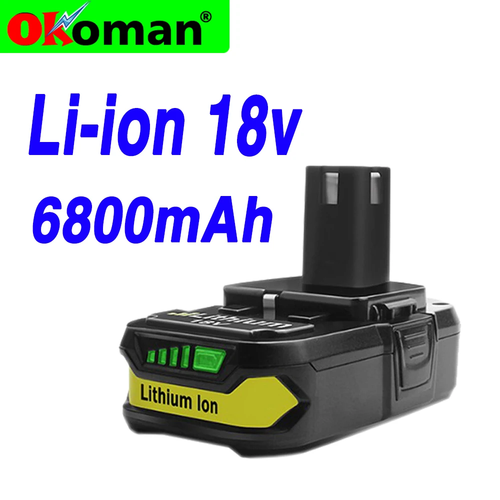 Литиевая батарея 18 в 6800 мАч для Ryobi P107 P100 P102 P103 P104 P105 P108 L10 литий-ионный аккумулятор