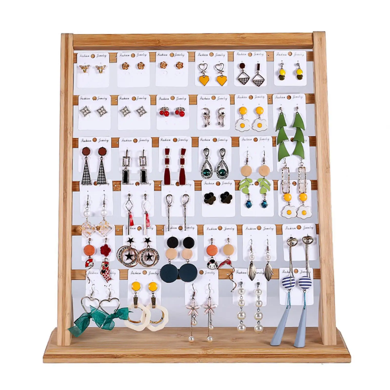 

Wooden Earrings Display Rack 60 Holes for Ear Earring Cards