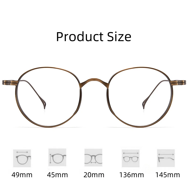 Модные удобные очки FIRADA в стиле ретро круглые из чистого титана оправа для очков