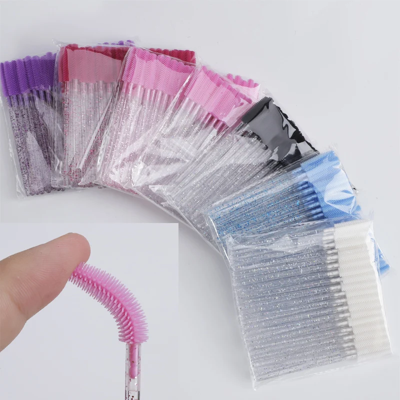 Одноразовая силиконовая Бриллиантовая расческа для ресниц тушь аппликатор