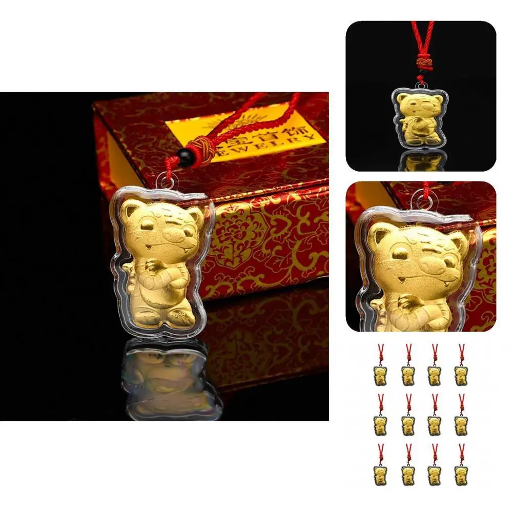 

12Pcs Hanging Tiger Pendant Chic Mini Easy to Carry Wear-resistance Tiger Ornament for Home Tiger Pendant Tiger Ornament