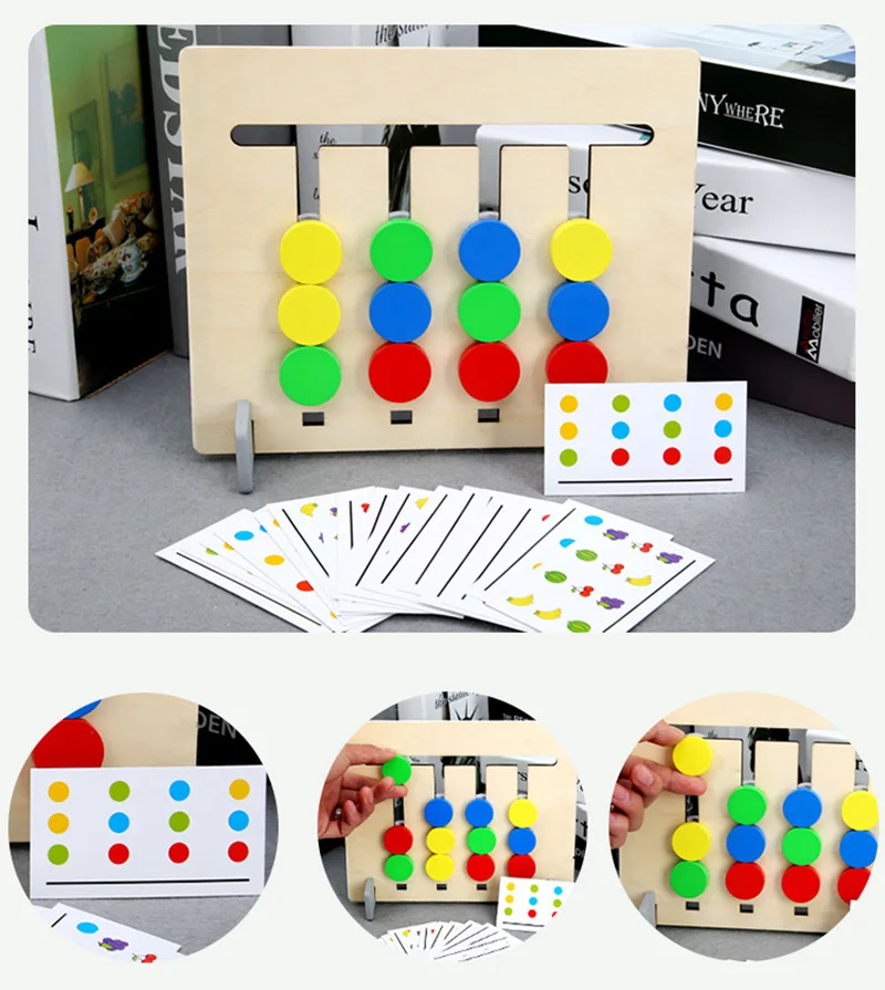 

Montessori Educational Wooden Toys Color Fruit Double Sided Matching Logical Game Sensorial Material Colour Sort Activity Boards