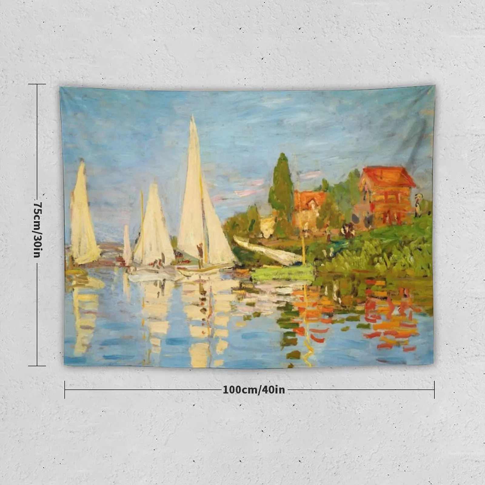 Claude Monet Régate à Argenteuil - Regatta at Гобелен Грибной Декор дома Украшение для домашнего