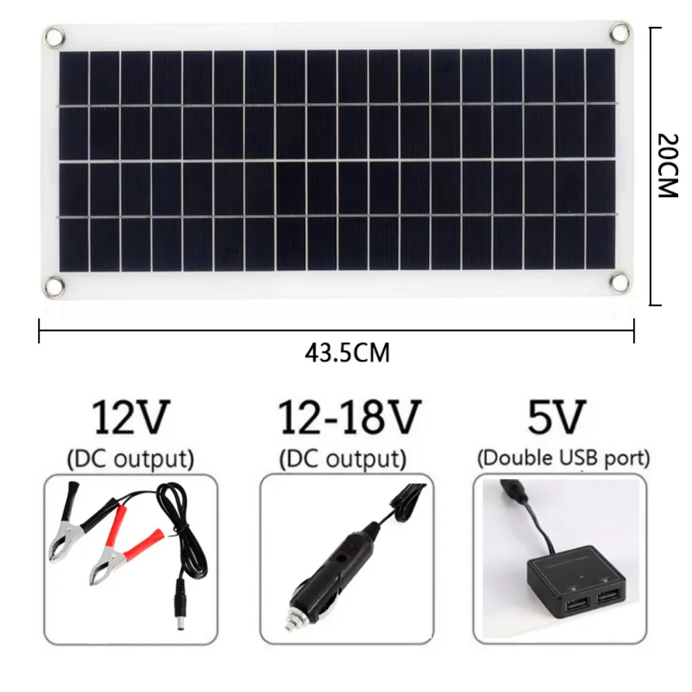 

200W Solar Panel 12V DC USB Portable Fast-charging Emergency with 10-60A Controller Solar Outdoor Battery Charger for Car Yacht