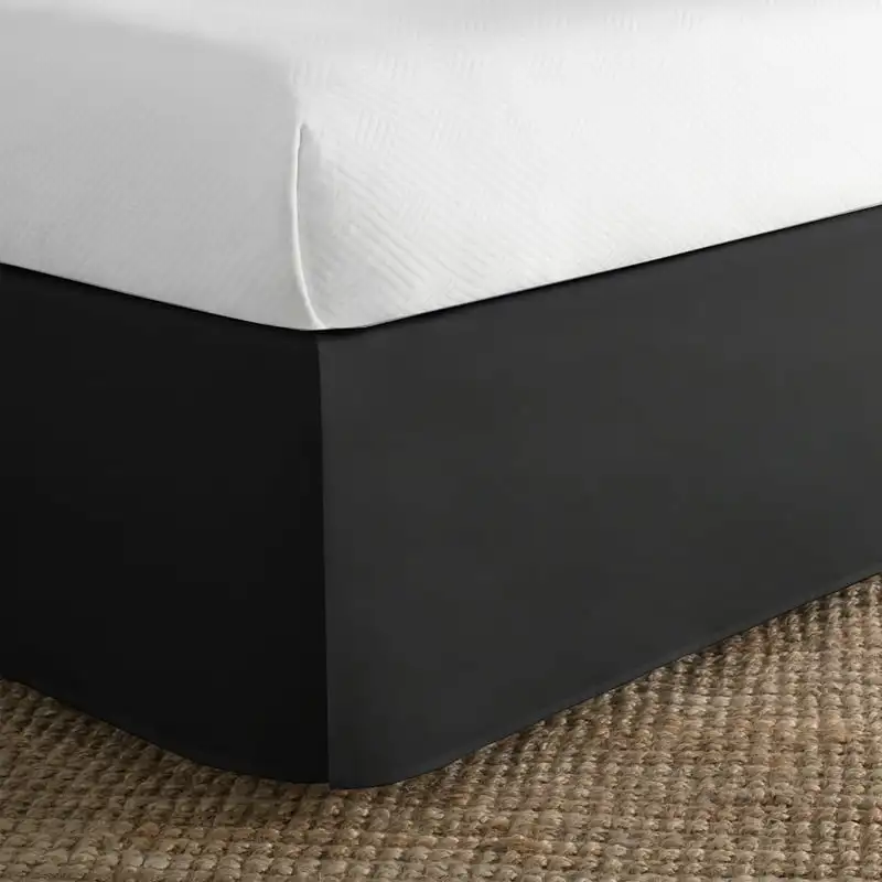 

Tailored Style Bed Skirt with Classic 14 Inch Drop Length, Twin, Black