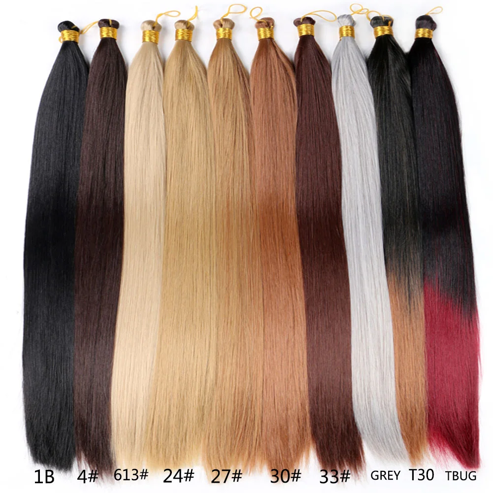 

Synthetic Straight Hair Bulks Extensions Pure Ombre Colored For Women Hair Weave 150g 22 Inch Heat Resistant Fiber Reshowbeauty
