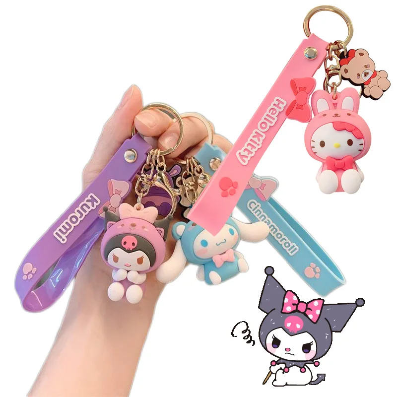 

Kawaii Sanrioed My Melody Hello Kitty Cinnamoroll Kuromi милые парные брелки школьный брелок Подвеска Рождественский подарок игрушка