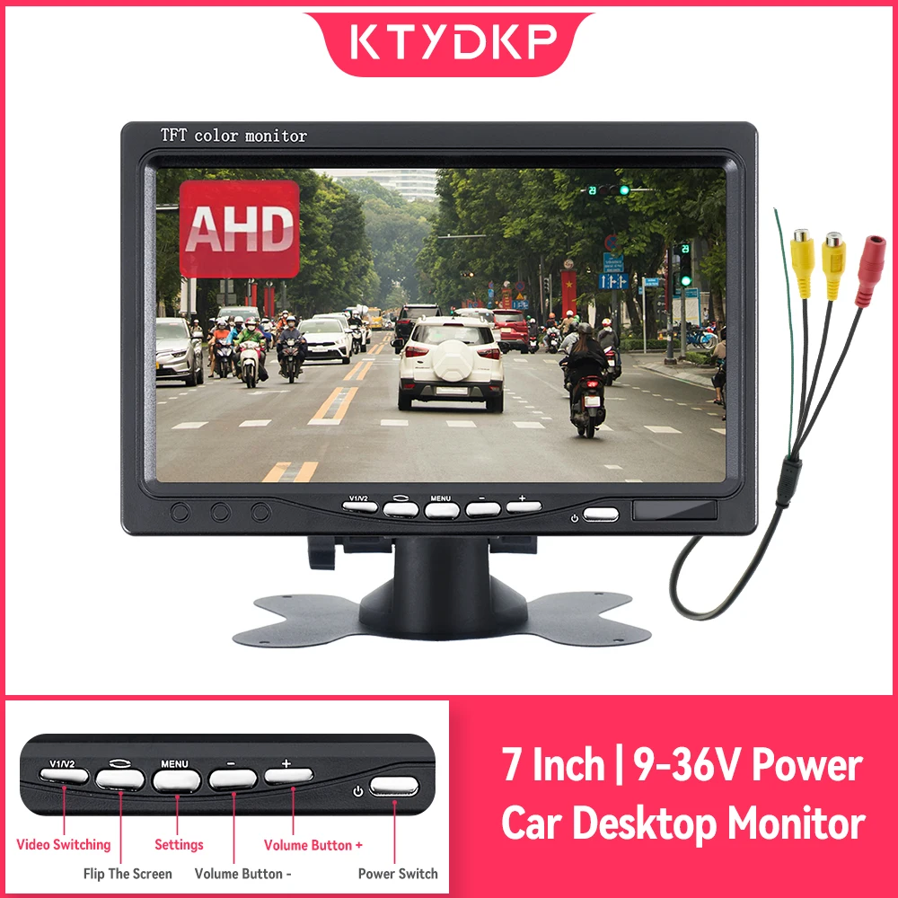 

7-дюймовый Автомобильный AHD-монитор KTYDKP С Двухканальным Видеовходом