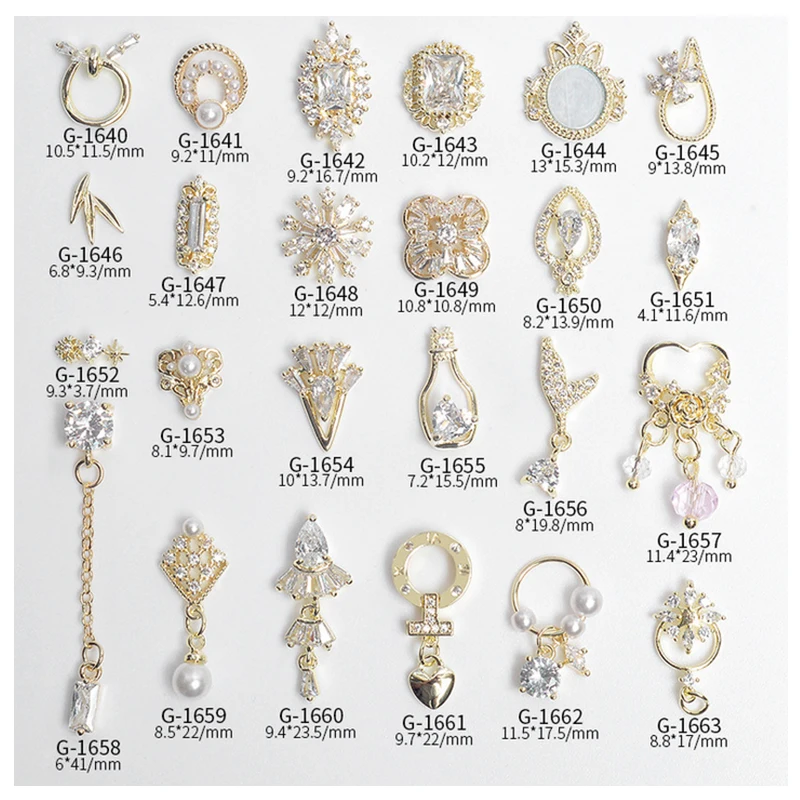 

3pcs Nail Zircon Decorations Snowflake Fishtail Mirror Pendants Gold Alloy For Nail Manicure Beauty