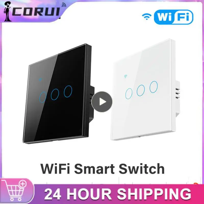 

Wifi Wall Panel Smart Life App Neutral Wire Switch App Control 1/2/3/4gang Wireless Remote Control Switch Tuya Light Wall Switch