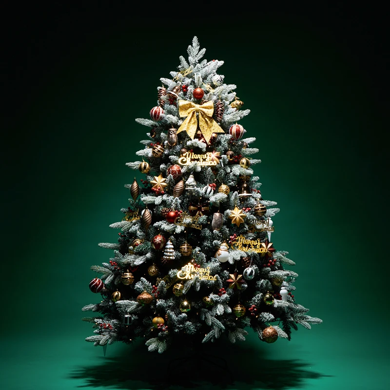 

PE Flocking Christmas Tree Snow Scene Christmas Decoration Large Encrypted Christmas Tree Luxury New Year Party arbol de navidad