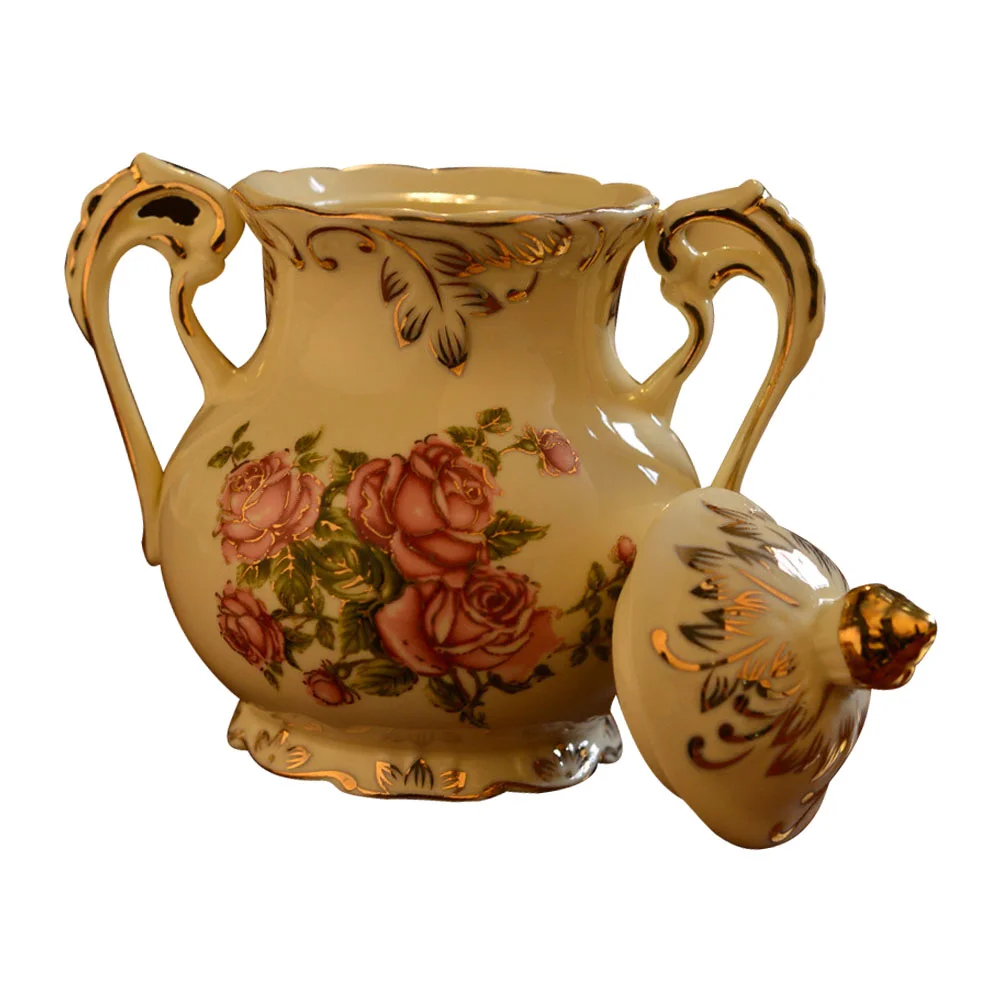 

Кубическая сахарная банка в европейском стиле, нежная десертная банка, кухонная керамическая Емкость