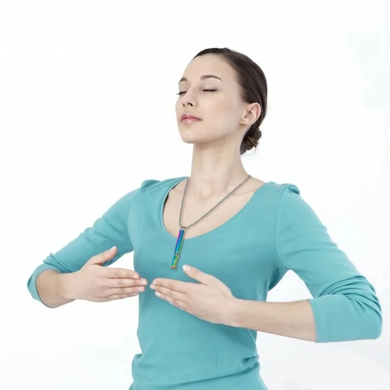 Ожерелье из нержавеющей стали для осознанного дыхания женщин и мужчин кулон