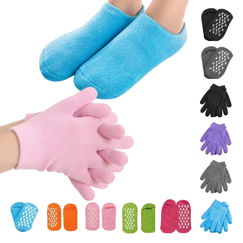 Reusable SPA Gel Socks Gloves Moisturizing Whitening Exfoliating Smooth Hands Mask One Pair Foot Care Tool