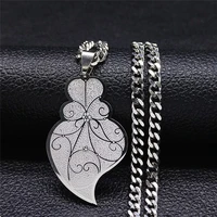stainless steel carrot heart chain necklace for womenmen silver color pendant necklace jewelry pendentif coeur n2241s08