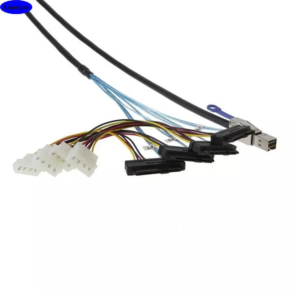 Mini SAS HD SFF-8644 to 4 Порта SAS SFF-8482 29P кабели адаптера сервера