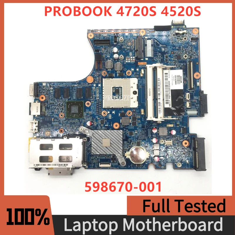 598670-001 598670-501 598670-601 Mainboard For 4720S 4520S Laptop Motherboard HM57 HD5470 521MB 48.4GK06.011 H9265-1 100%Working