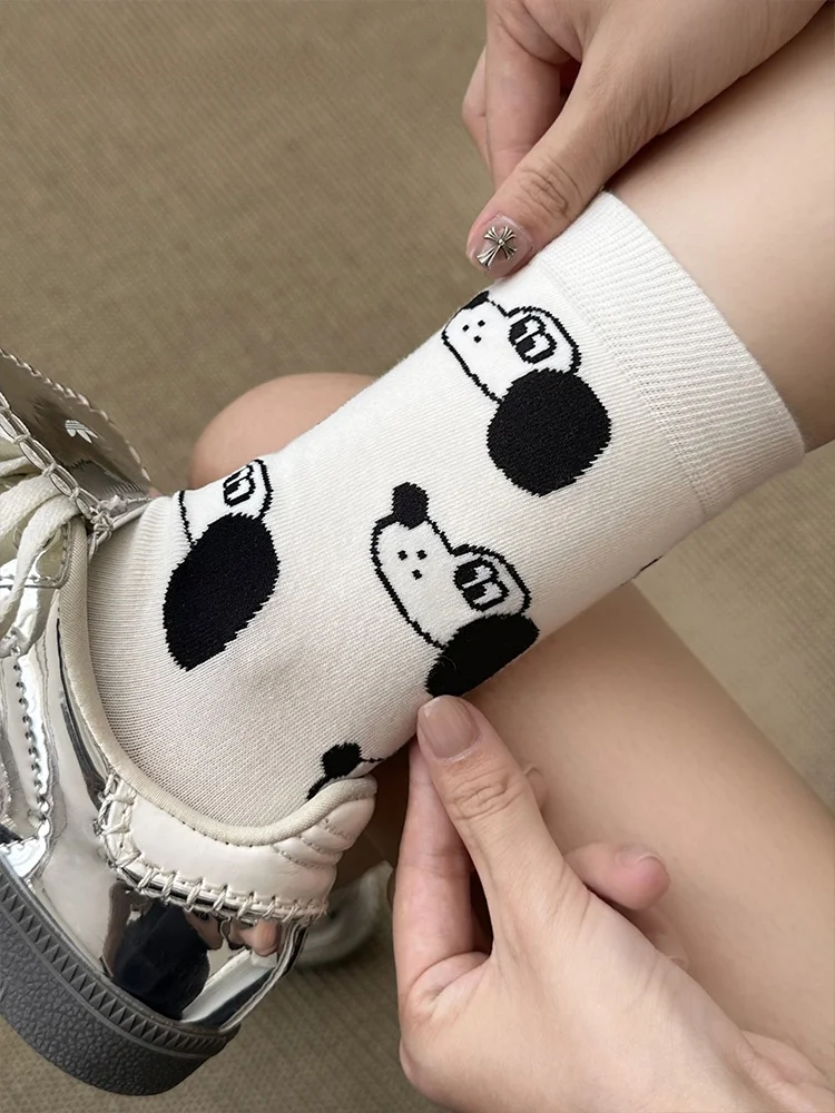 Белые носки женские весенне-осенние носки-трубы для щенков модные из чистого