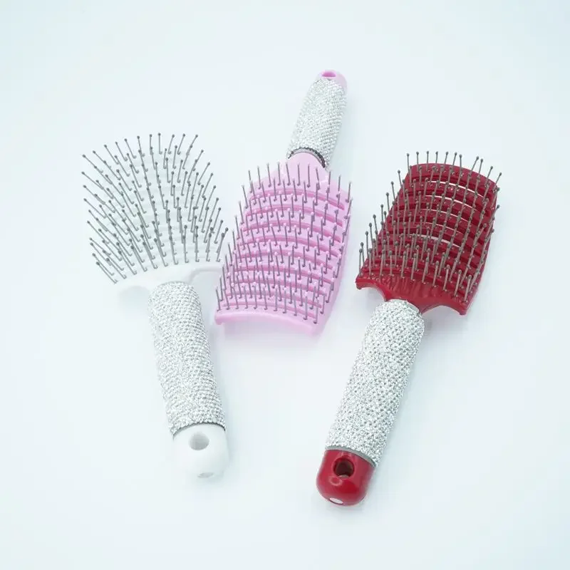 Шикарная Бриллиантовая пушистая расческа для массажа кожи головы