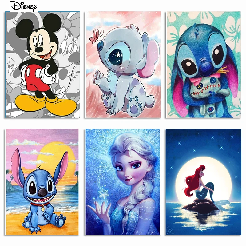 

Disney Diy 5d Diamond Painting Mickey Mouse Princess Cartoon Characters Diamond Anime Diamond Mosaic for Children New Year Gift