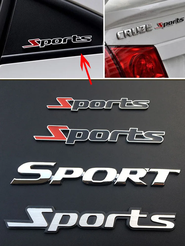 

1pcs Car Styling 3D Metal Chrome Logo Car Sticker SPORT Emblem Badge Door Decal Auto Accessories for Toyota Highlander BMW HONDA