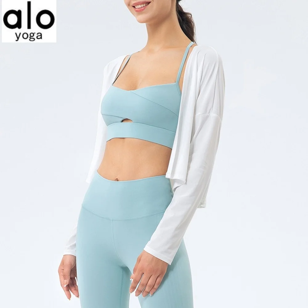 

ALO Yoga New Summer Women's Long-sleeve Shirt Five-color Breathable Fashion Thin Shirt coat Casual Sports Running Cycling Gym