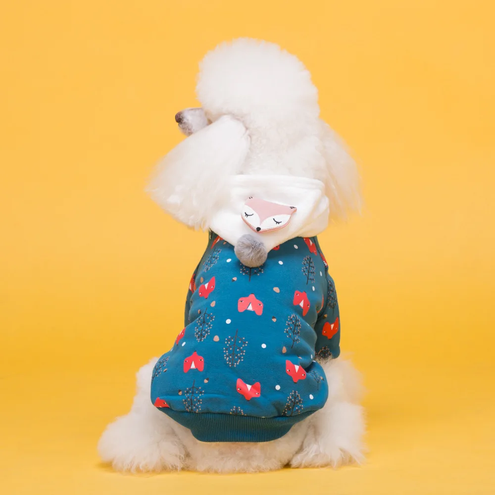 

Leisure Pet Hooded Clothes Autumn And Winter Cat And Dog Sweater Stretch Plus Velvet Teddy Bear Dog Clothes Pet Accessories