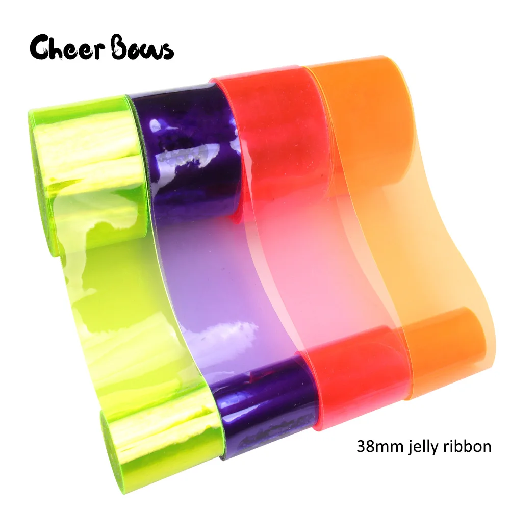 

5Y/Bag Jelly Ribbon 38mm Laser Summer Transparent Fabric PVC Ribbon For Bows DIY Home Decorative Handmade Bags Crafts Material