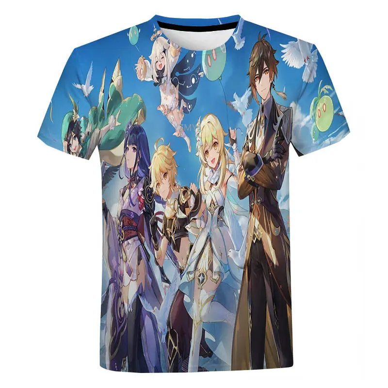 

Genshin Impact Men Women Fashion T Shirt Harajuku Kids Boy Tees Tops 3D Printed T-shirt Streetwear Anime Kawaii Girl