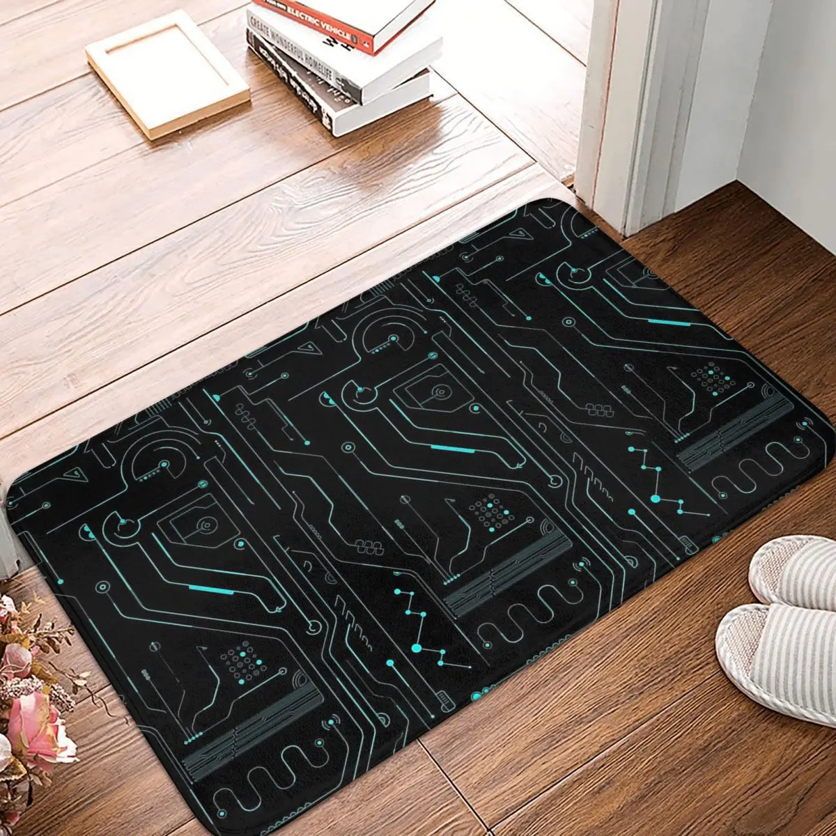 

Geek Anti-Slip Doormat Living Room Mat Circuit Board Hallway Carpet Entrance Door Rug Indoor Decorative