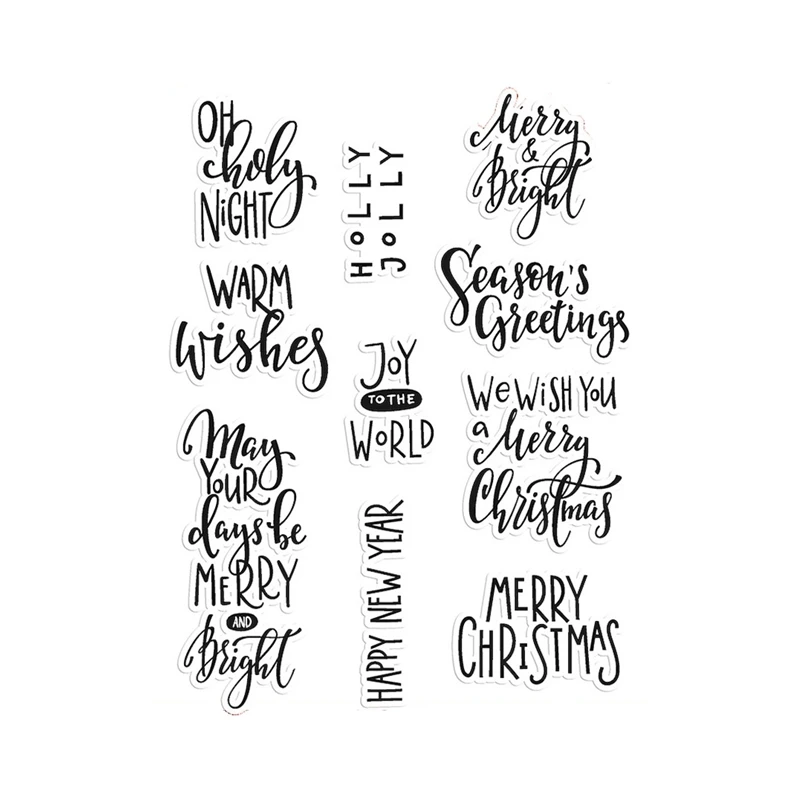 

New 2022 Christmas Clear Stamps for Scrapbooking Alphabet Paper Making Accessories Embossing Frame Card Crafts No Cutting Dies